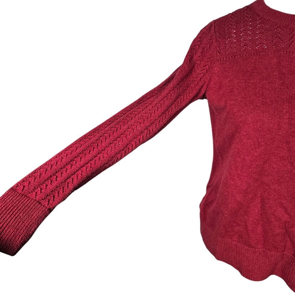 Loft Size Medium Burgundy Knit Sweater - Picture 3 of 9